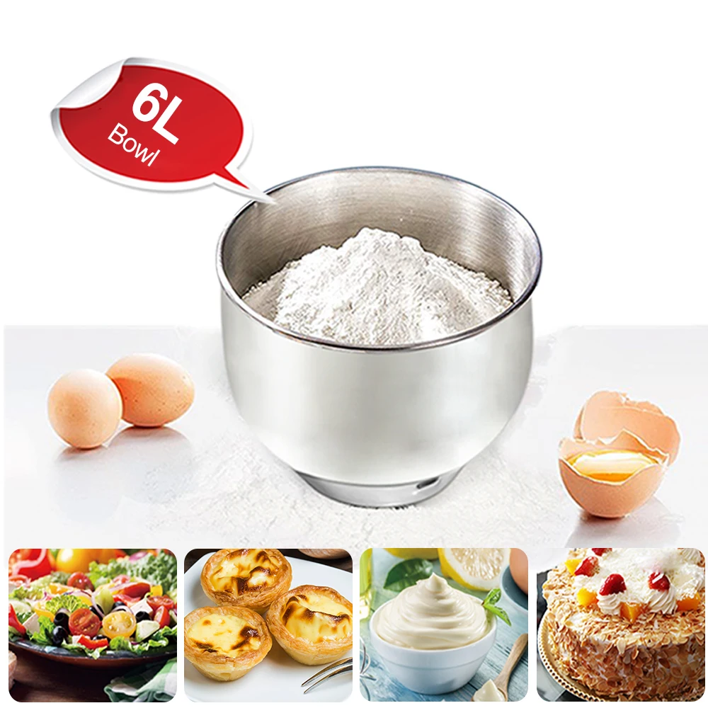 Hot Sale  Duty  Stand Mixer 6QT 600W Dough Baking Mixer Machine Food  Home Kitchen Appliance Cake Aid Planetary  Food Mixers