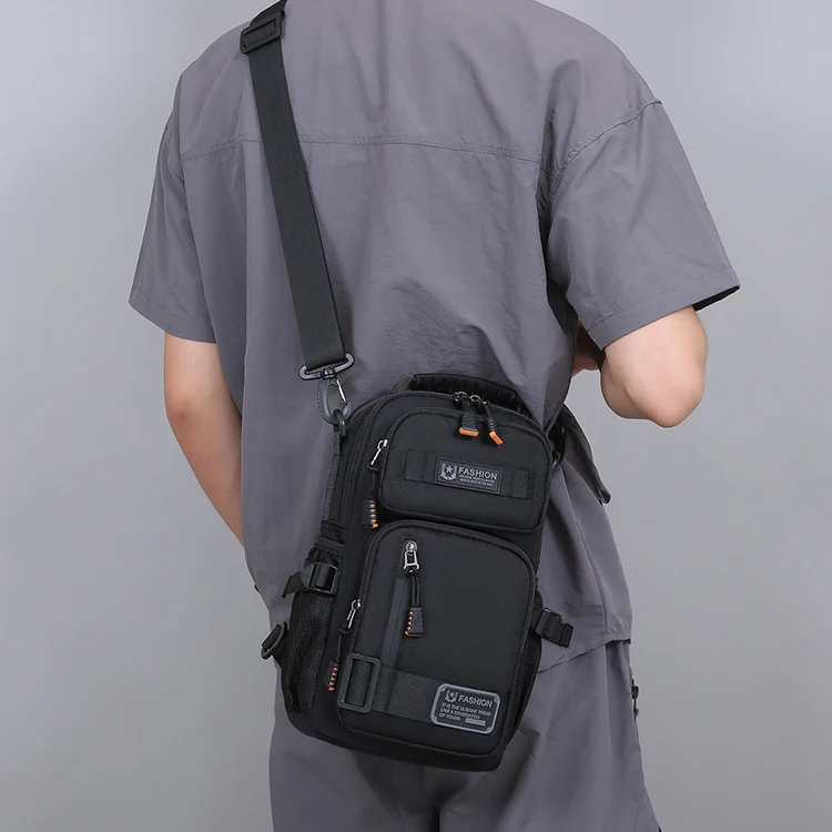 Neutral Functional Fashionable Crossbody Bag - Chest Bag, Single Shoulder, Adjustable Shoulder Strap, Perfect for Travel and Dai