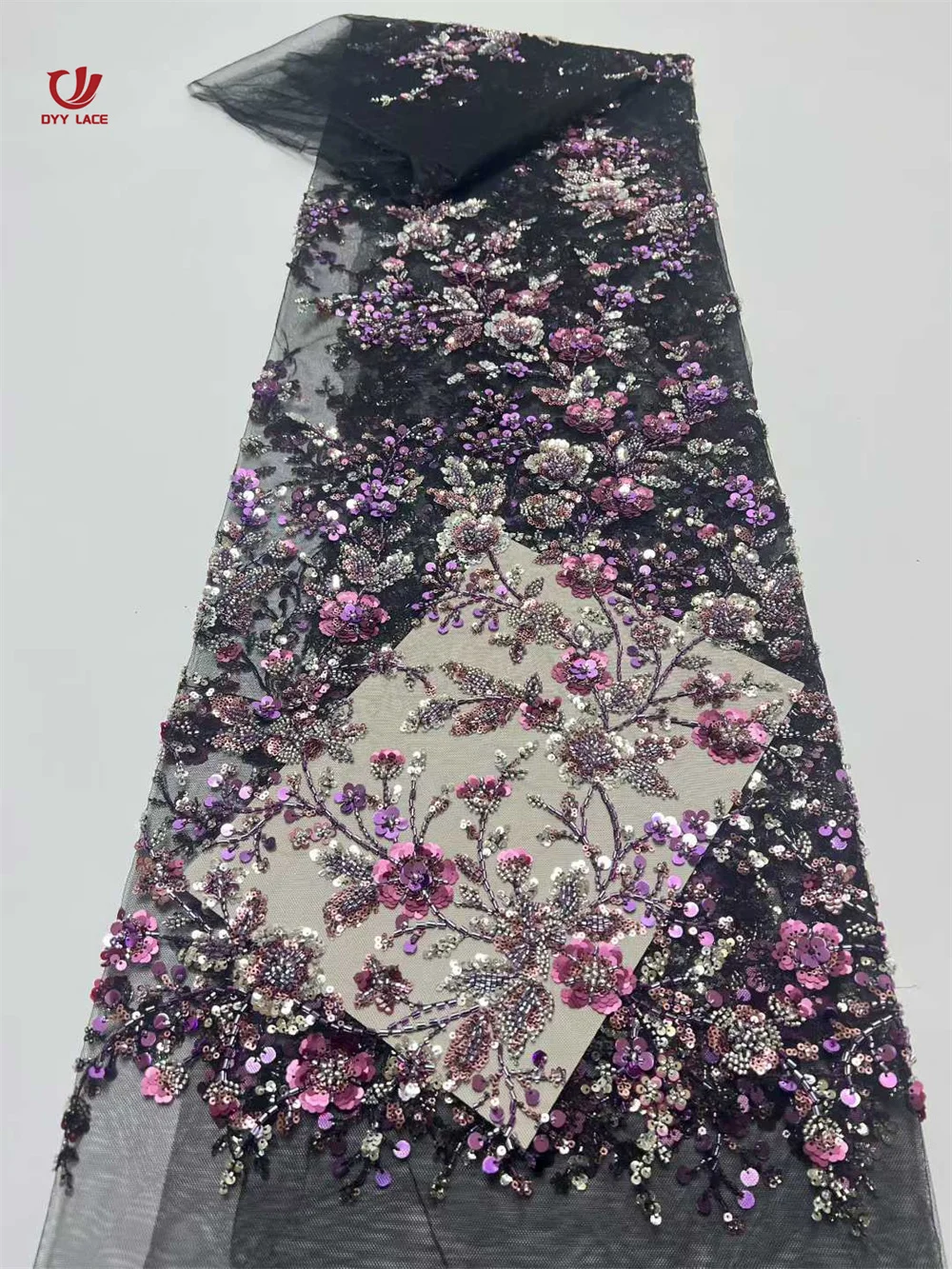 African Groom Lace Fabric 2026 Lace French Tulle Sequins Embroidery Beads Tulle Lace Fabric For Party