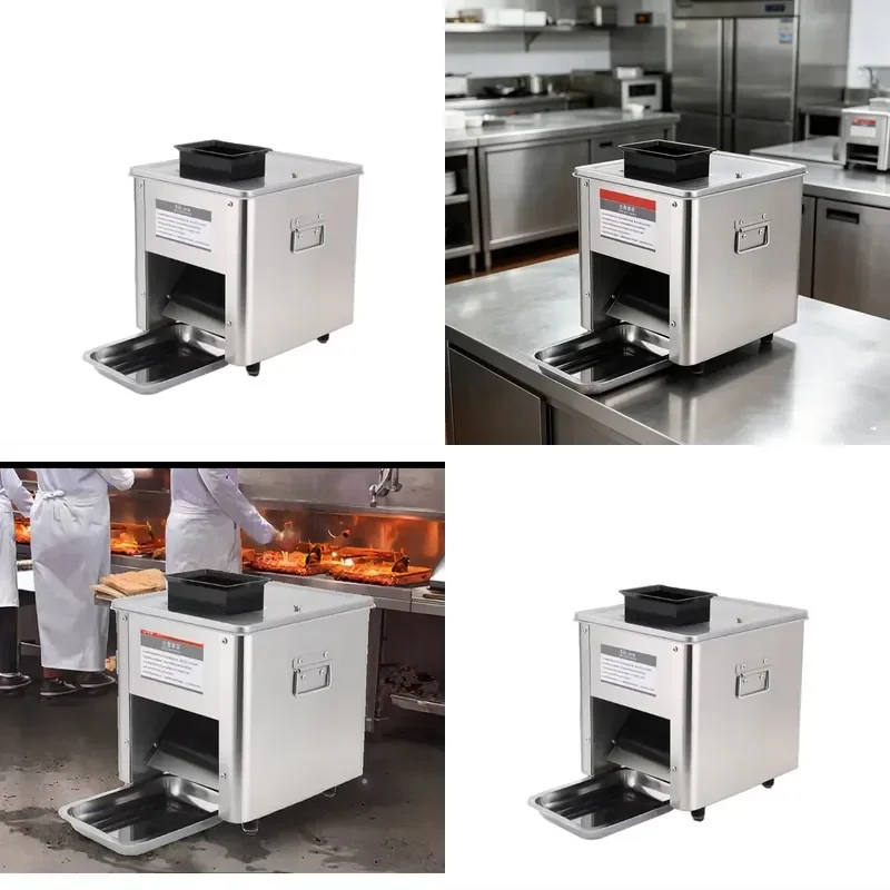 New Electric Commercial Automatic Meat Cutter Stainless Steel Adjustable Thickness Portable Small Slicer 110V 220V