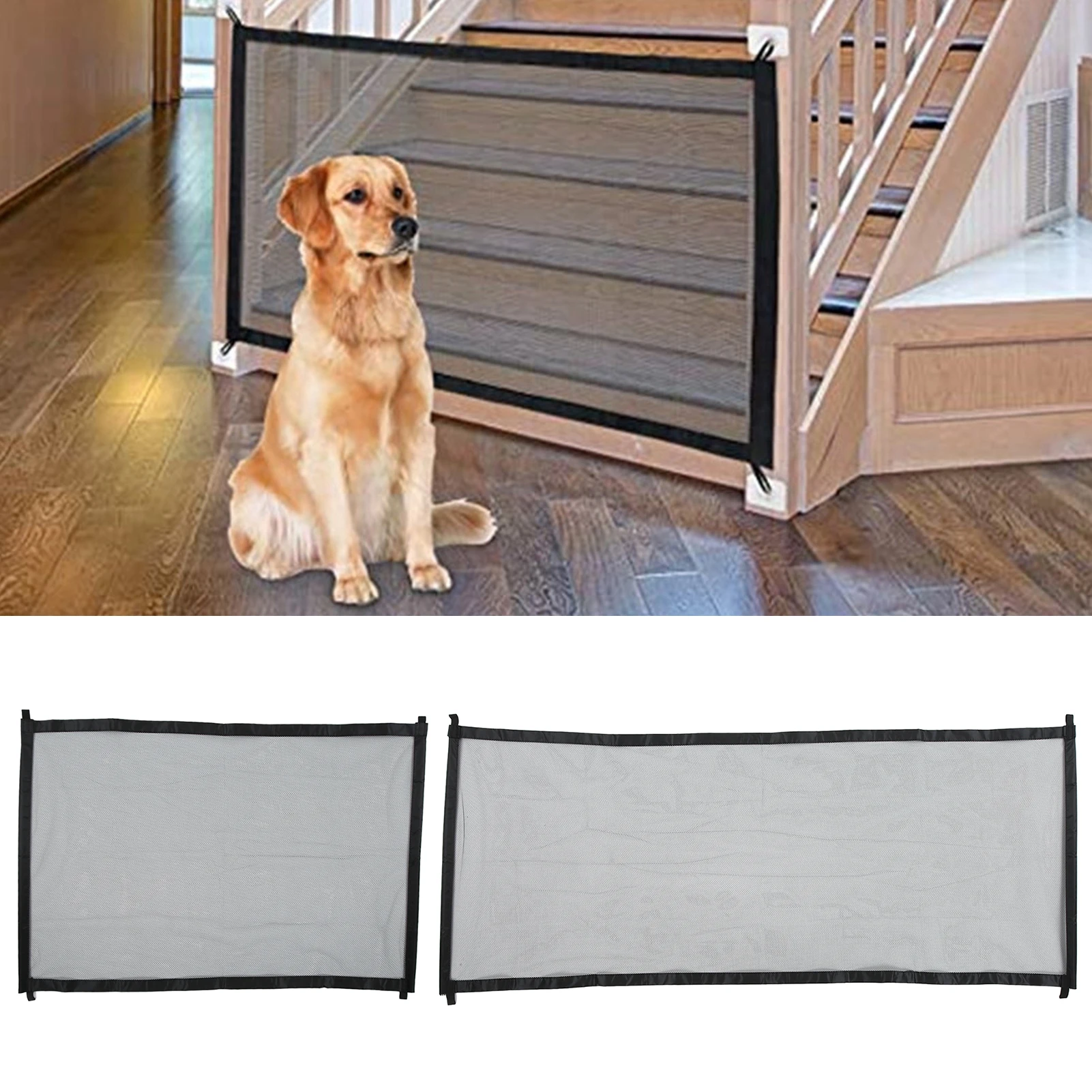 Pet Safety Guard Mesh Enclosure  Dog Gate for Stairways Doorways Hallways Banisters Indoor Outdoor Safety Mesh Gates