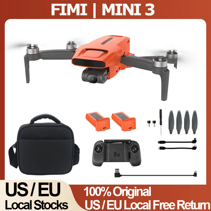 

FIMI MINI3 GPS Дрон с камерой 3-осевой подвес Профессиональный RC Duaddcopter FPV 9 км Дистанционный полет 4K 60FPS 249g Мини-дрон C0