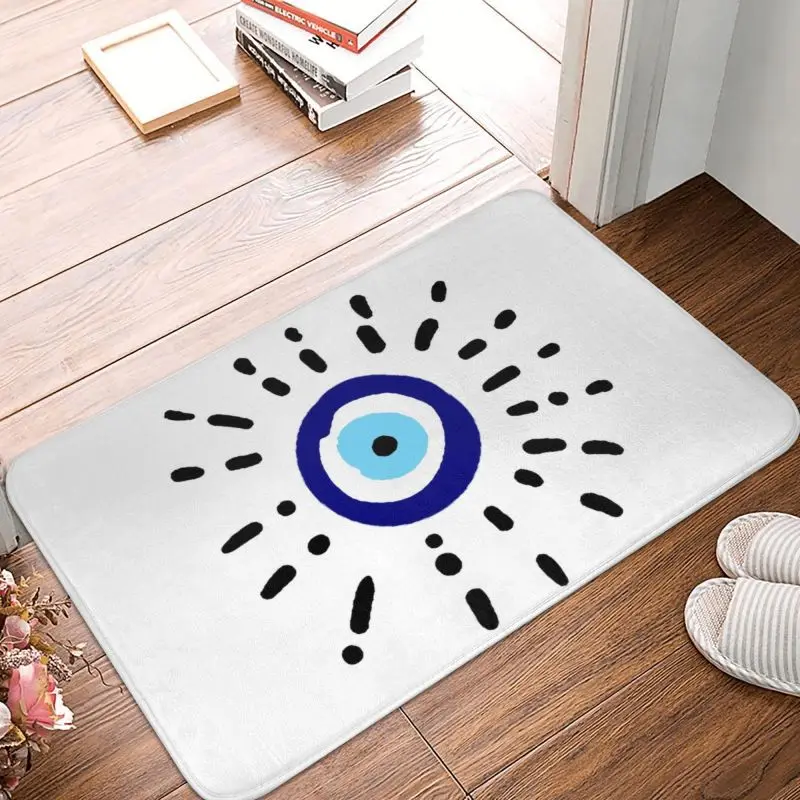 Custom Evil Eye Print Doormat Mat Anti-Slip Bath Kitchen Bedroom Rug Carpet 40*60cm