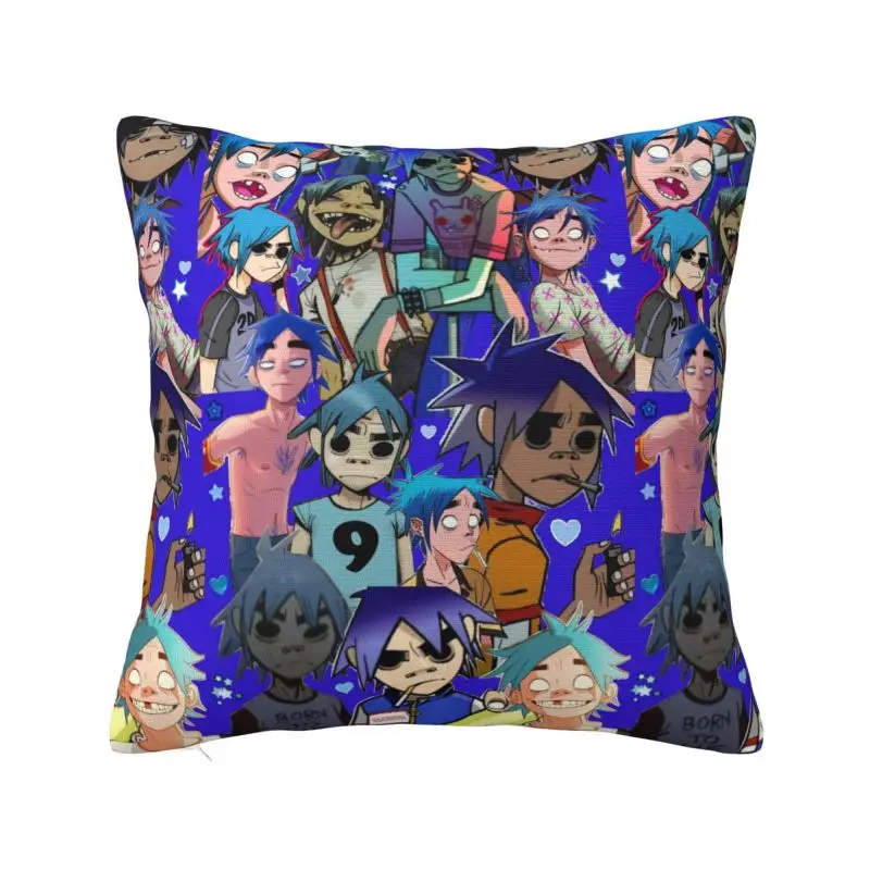 Custom Music Band Gorillazs Cushion Covers Sofa Home Decorative Square Throw Pillow Case