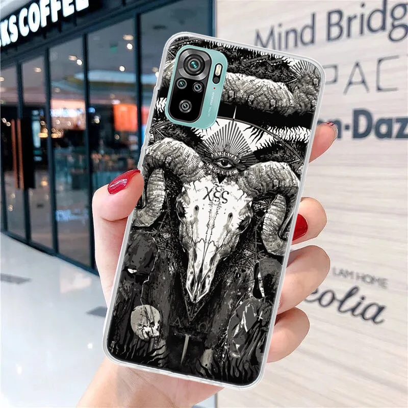 Satanic Goat Satan Devil Soft Phone Case for Xiaomi Redmi 12 12C 9 9A 9C 9T 10 10A 10C 8 8A 7 7A 6 6A K20 Pro K40 Cover Coque