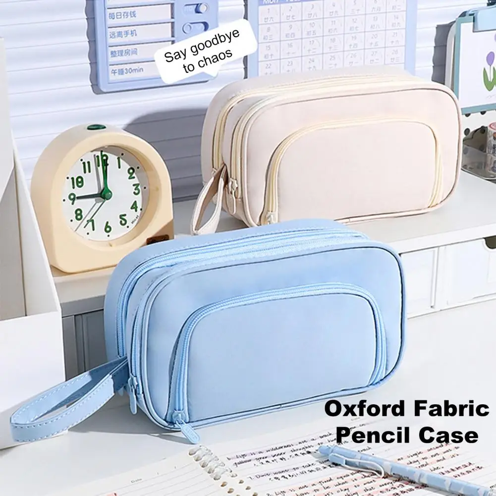 Stationery Storage Case Capacity Pencil Case Organizer with Multiple Compartments Sturdy Zipper Cute Design for Students Adults