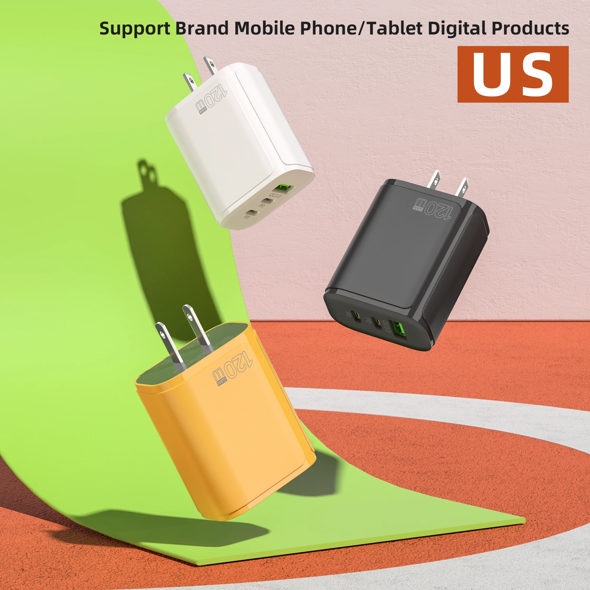 XIAOMI 120 واط شحن سريع المزدوج PD الترا سريعة شاحن الهاتف المحمول QC3.0 USB نوع C شواحن 3 منافذ الاتحاد الأوروبي/الولايات المتحدة/المملكة المتحدة التوصيل الجدار محول #4