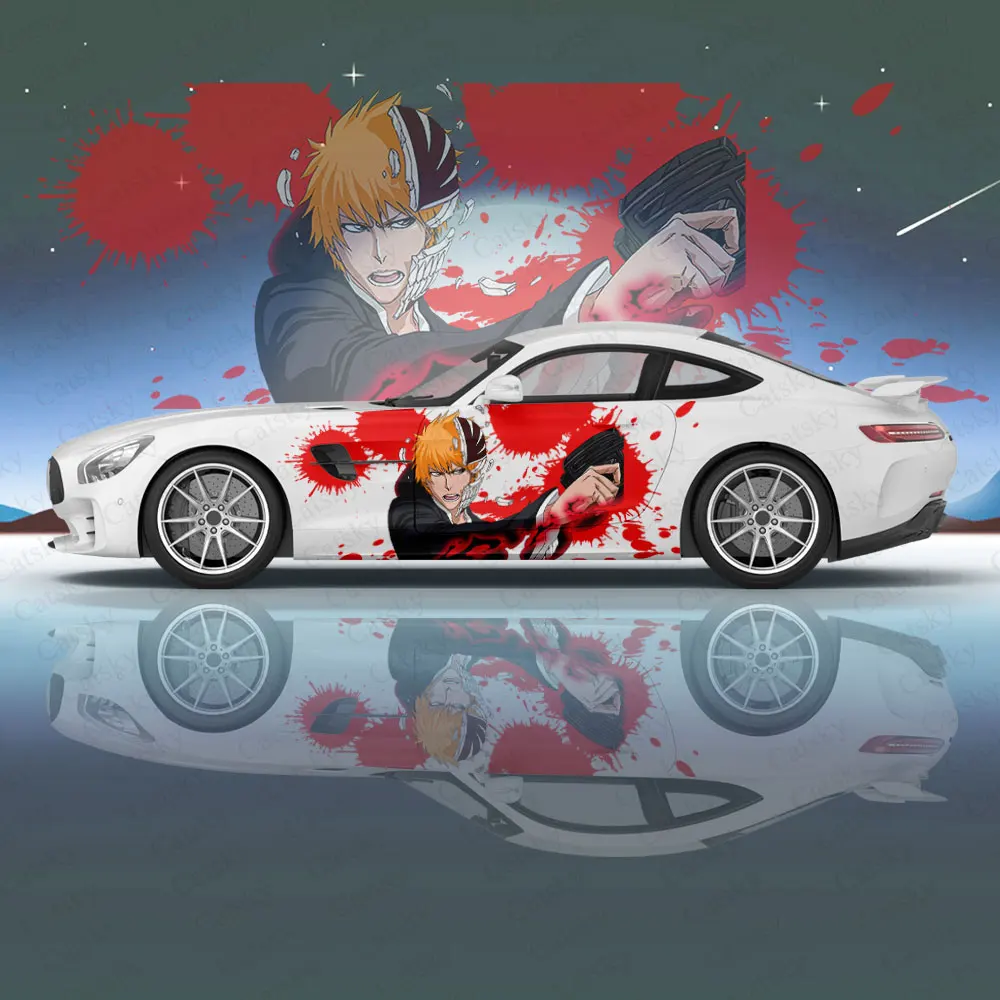 Anime KUROSAKI ICHIGO wybielacz naklejki na samochód uniwersalny duży samochód naklejka samochodowa na części samochodowe 2 szt.