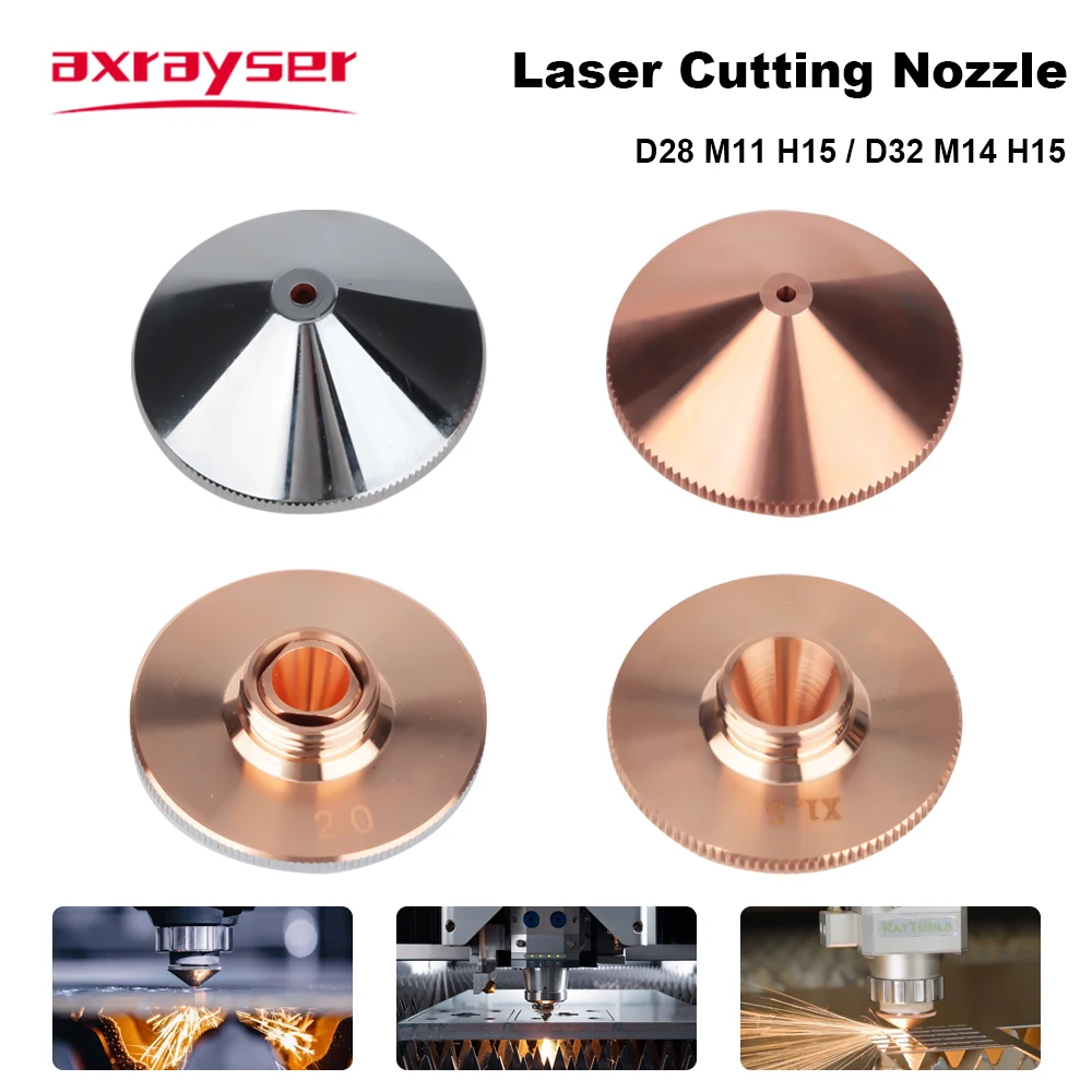 10pcs Laser Nozzle D28 M11 H15 D32 M14 H15 Single Double Chrome Layers for Raytools Precitec WSX HSG Bodor Laser Cutting Head