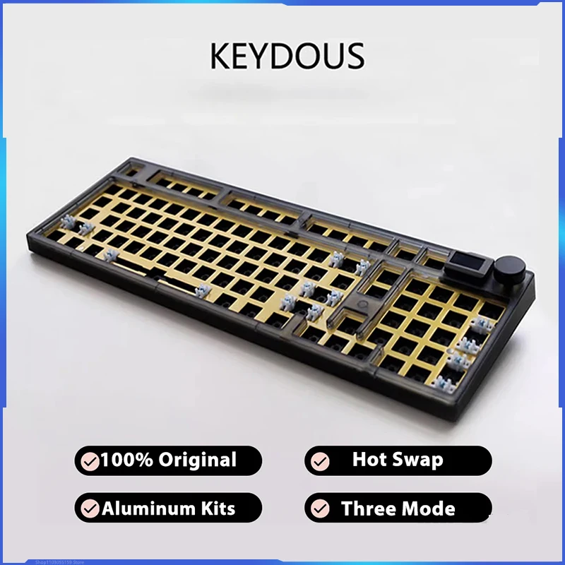 Keydous Njj8 Mechanical Keyboard 98 Key Kit 3-mode Multifunctional Knob Customized Screen Aluminum Hot Plug Game Keyboard Gift