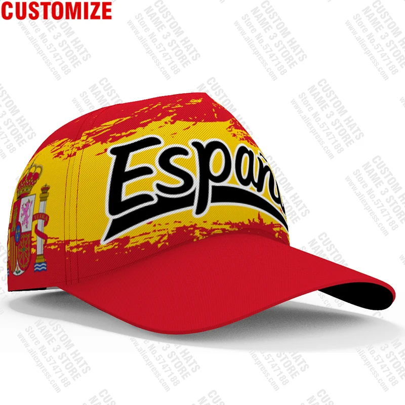 Spain Baseball Caps Free Custom Made Name Number Team Logo Es Hat Esp Country Espana Travel Spanish Nation Kingdom Flag Headgear