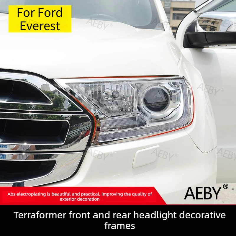 

For Ford Everest 2015-2021 Headlight Decorative Taillight Cover ABS,Chrome trim taillight cover headlight guard,Accessories