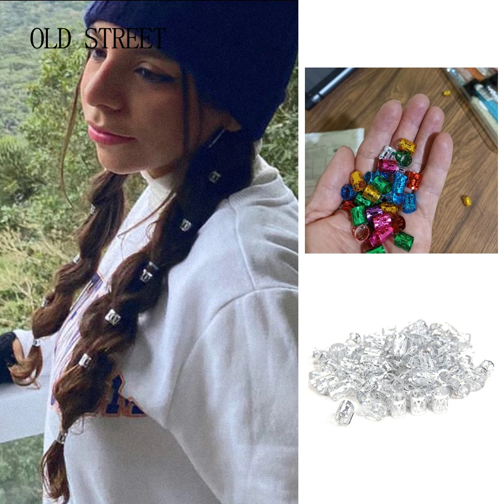 

Golden Silver Dreadlock Aluminum Rings Micro Hair Dread Braids Dreadlock Beads Cuffs Adjustable Hollow for hair Accessories