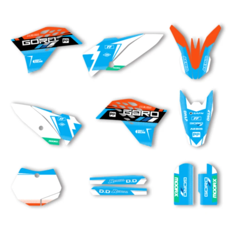 

Powerzone Full Set Decals Deco Stickers Kits for KTM SX65 SX 65 2009-2015 Number Name Background Custom