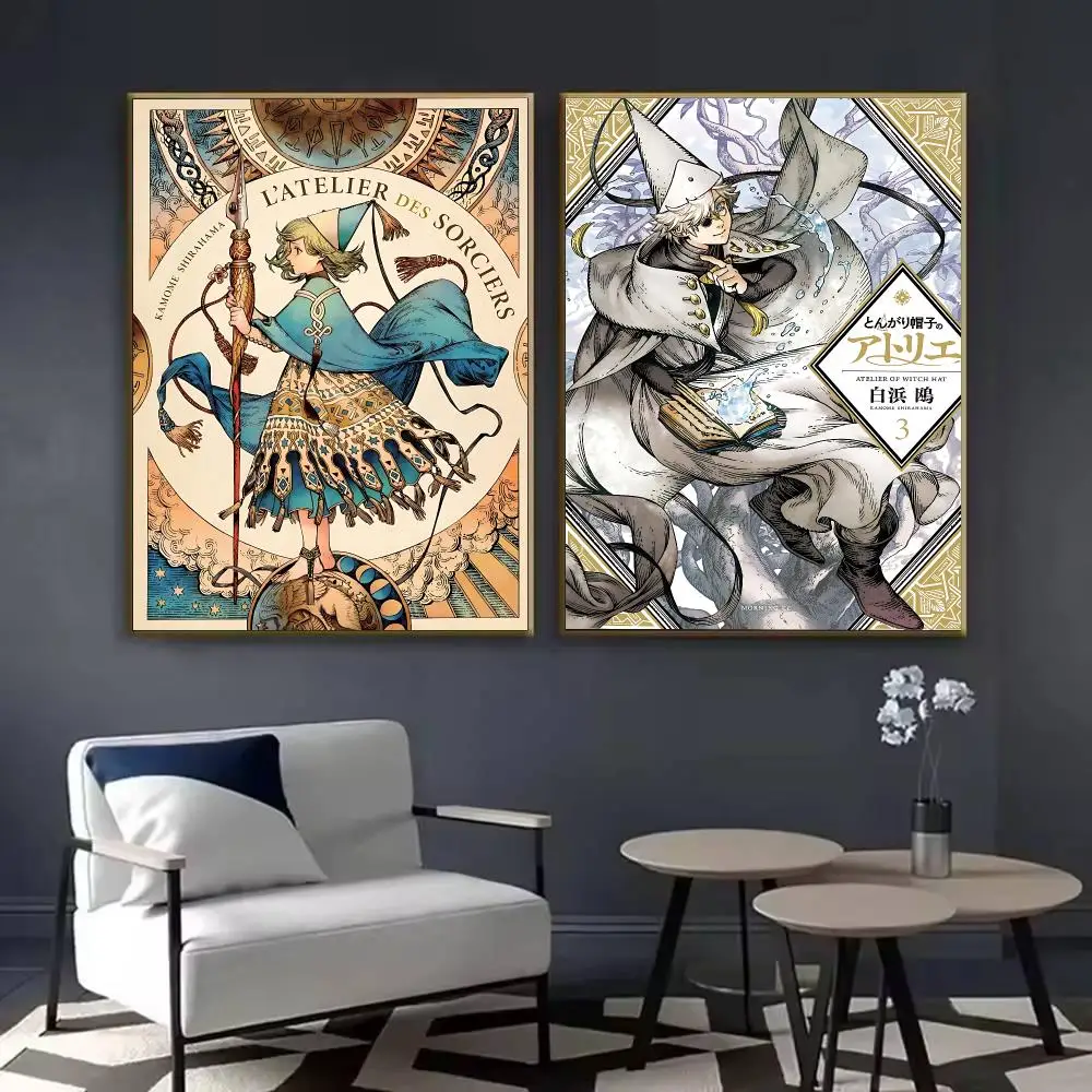 W-Witch Hat Atelier Anime Poster Waterproof Sticky Wall Art Print For Bedroom Living Room Hallway Bar