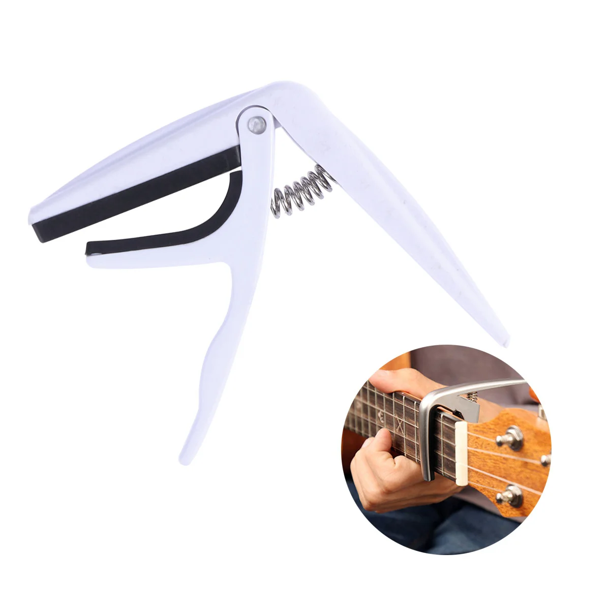 Professional Ukulele Capo Single-handed Ukelele Capo Zinc Alloy Parts Accessories (Black)