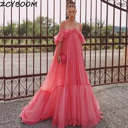 Elegant Boat Neck Off Shoulder A-line Wedding Dress For Women 2024 Sweep Train Bridal Gowns Vestidos De Noiva Evening Dress