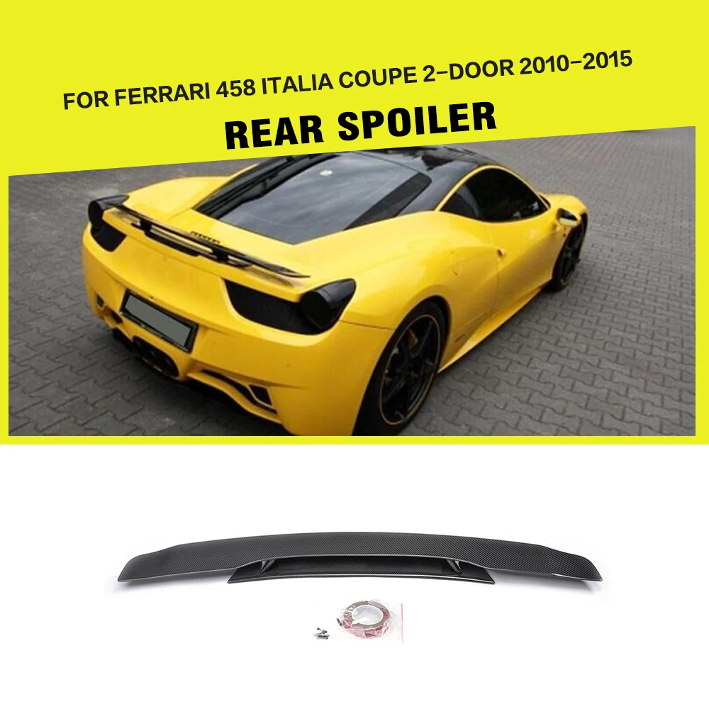 Carbon Fiber Rear Trunk Spoiler For Ferrari 458 Italia Base Coupe 2-Door 11-13