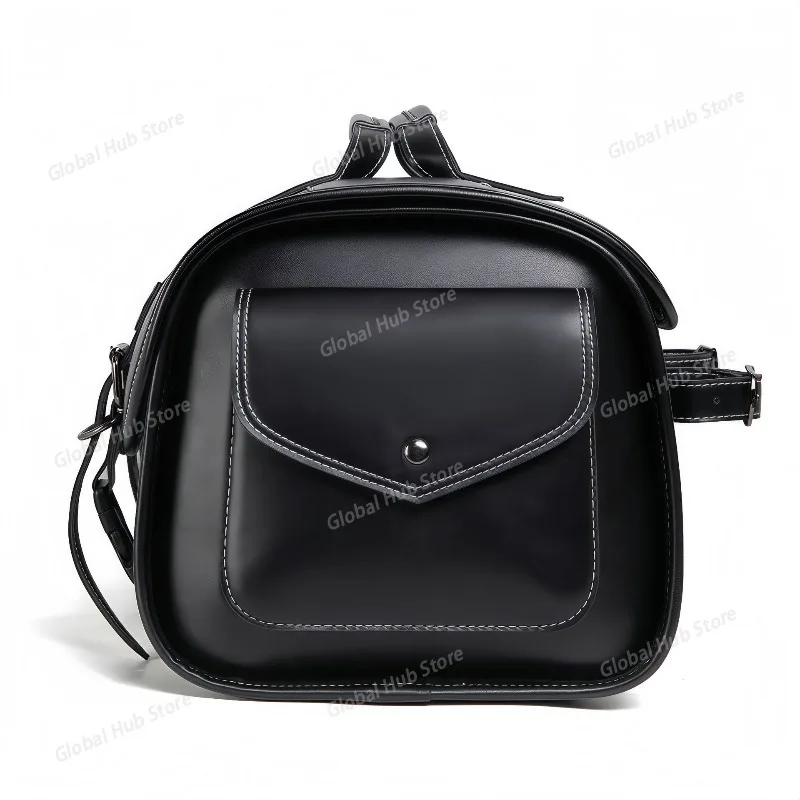 Motorcycle Tail Bag,Motorcycle Rear Bag Waterproof PU Leather Motorbike Helmets Bag Luggage Storage Backpack