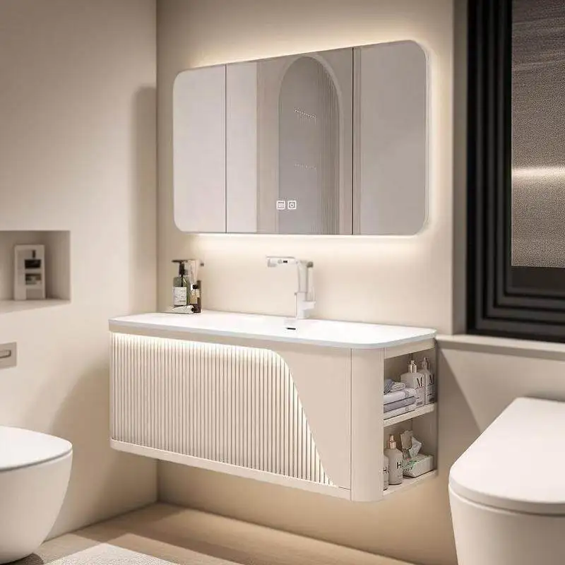 Smart Bathroom Cabinet Combination Slate Hot Bending Integrated Basin Toilet Washbasin Sink Sink Washbasin Wall Cabinet