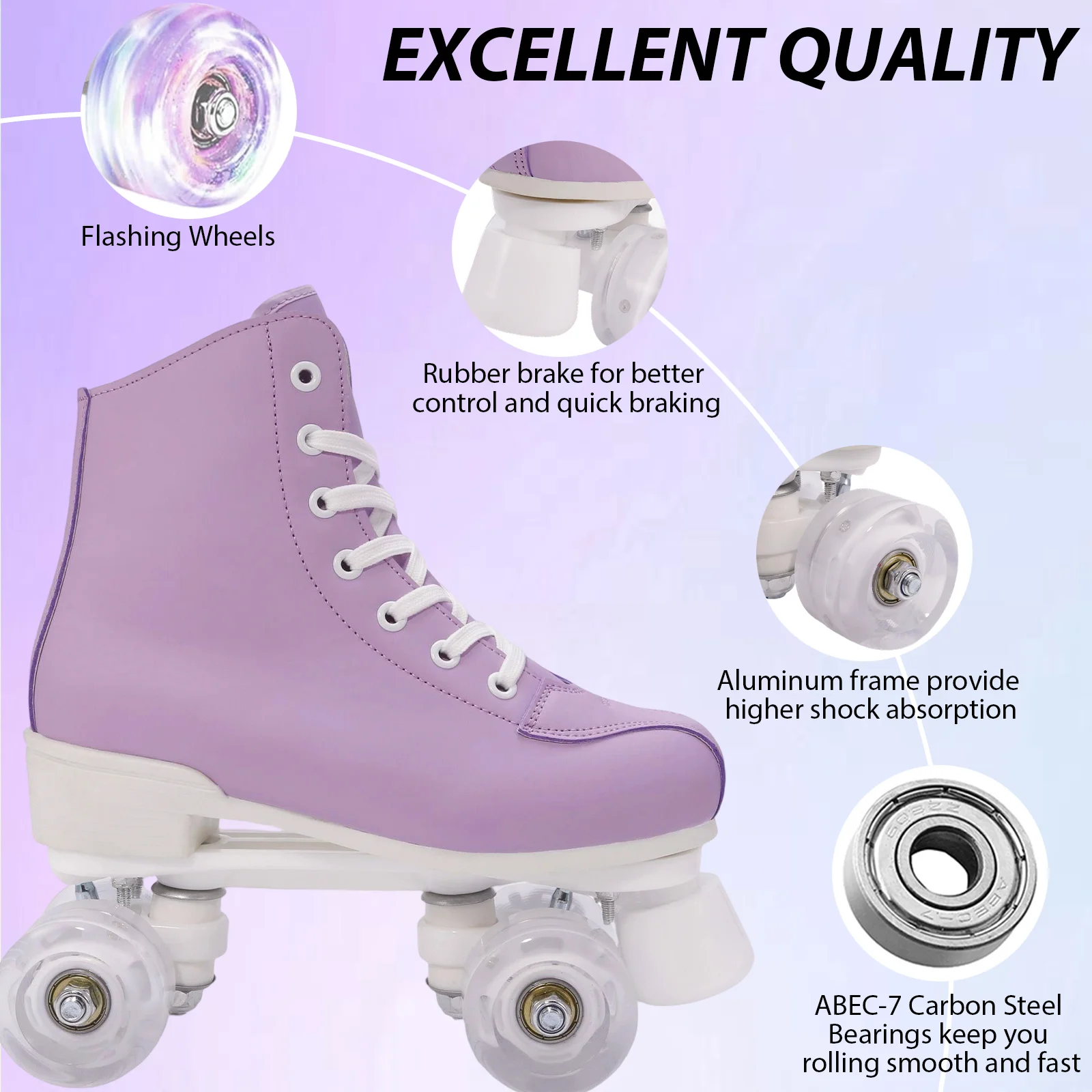 pink purple women Kids Double Row Roller Skates Pink Purple Leather Breathable 4 wheel Sliding Skating Sneakers size 31 32 33 34