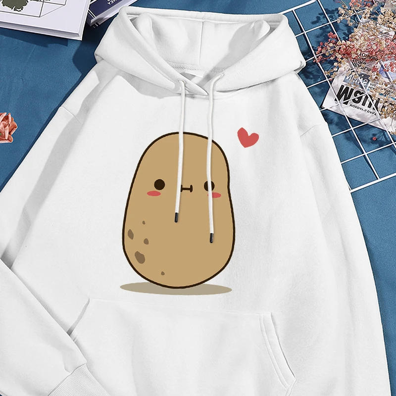 Cute Little Potato Printed Man Sweatshirt Oversize Hooded Autumn Casual Hoodies Harajuku Soft Comfortable Unisex Tops Clothes