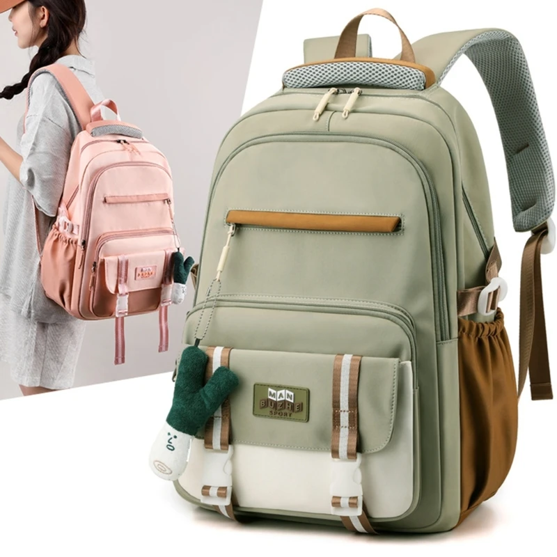 Versatile School Backpack Women Nylon School Bag Fashion Laptop Backpack Cool Female Book Bag Student Large Daypack