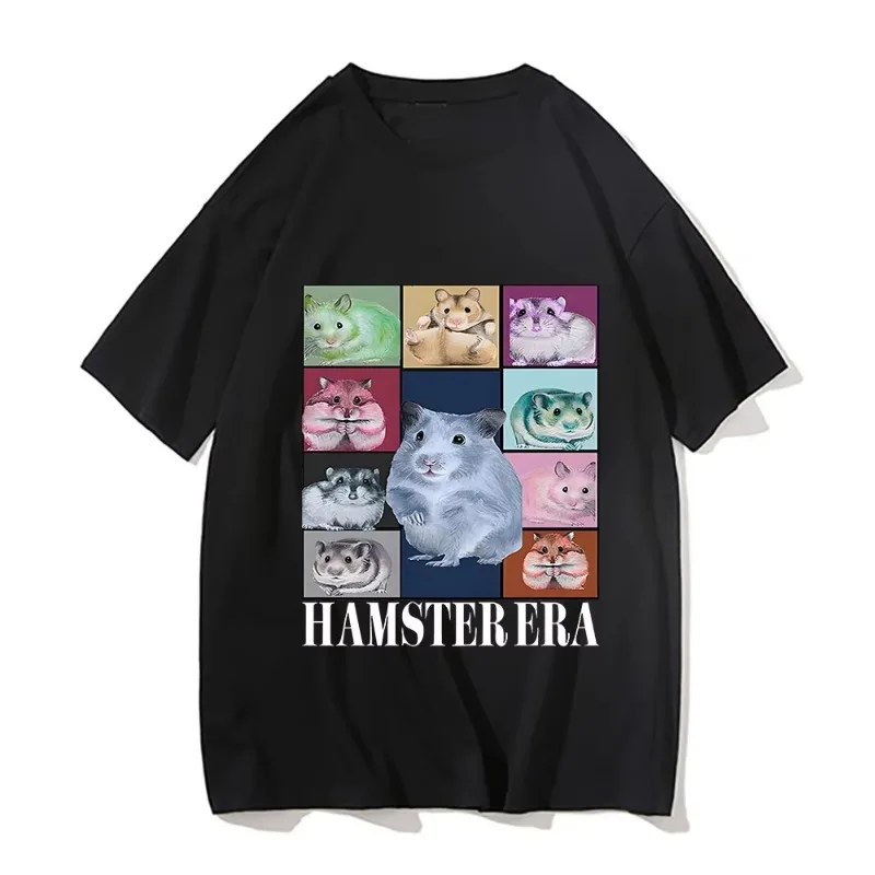 مضحك الهامستر إيراس جولة التي شيرت الرجعية الرجال/النساء تي شيرت Harajuku الملابس تيز للجنسين خمر Kawaii ملابس علوية من القطن الجرافيك تي شيرت #2