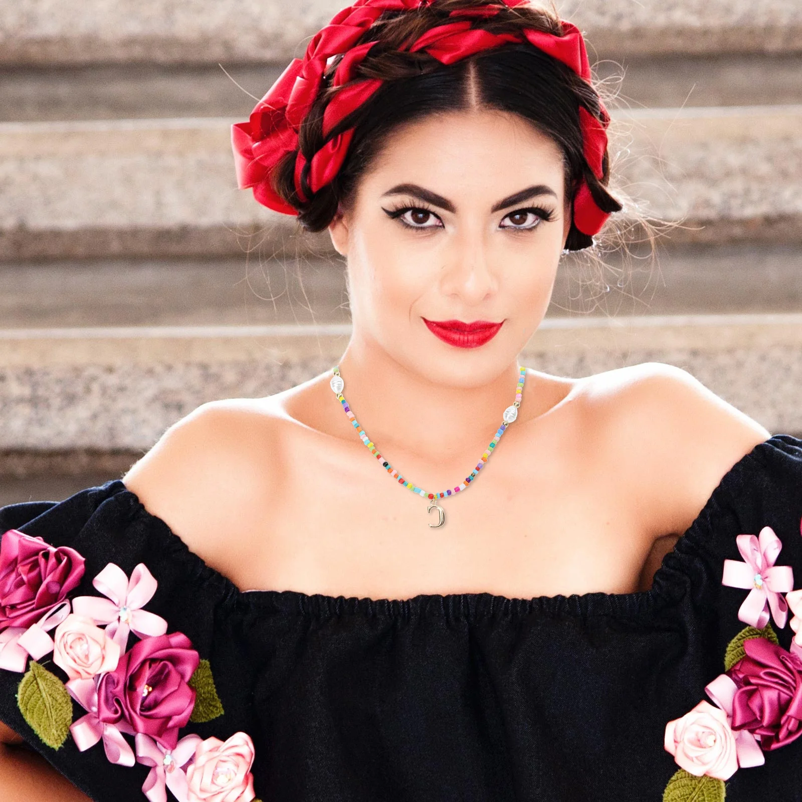 الخرز الملون رسالة قلادة البوهيمي نمط المختنق مجوهرات النساء أنيقة الإكسسوارات هدية البوهيمي عقد من اللؤلؤ