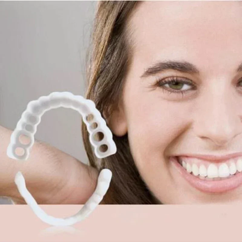 Ajuste perfecto para blanquear los dientes, cubierta de diente falso, carillas de sonrisa de silicona a presión, herramienta de belleza superior,