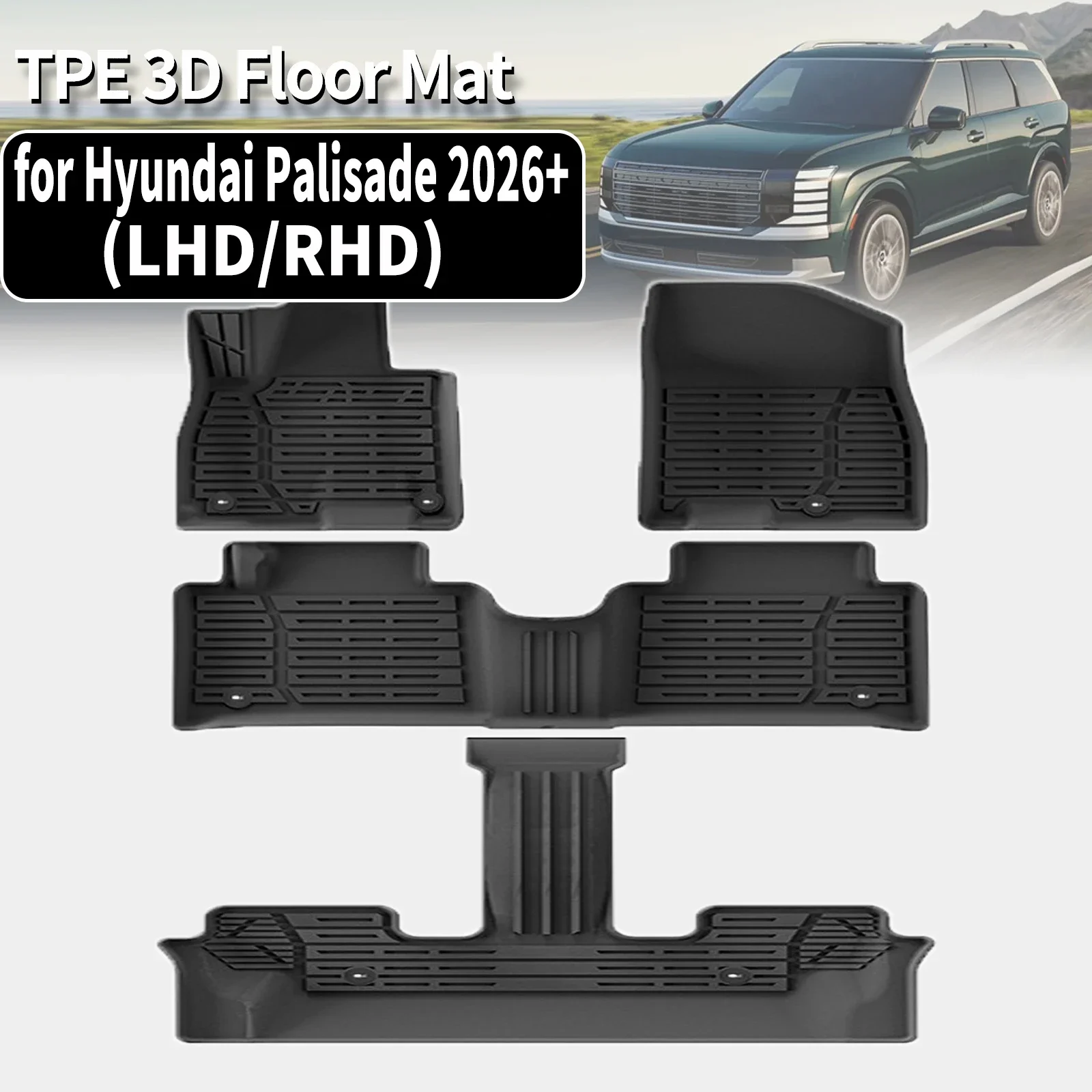 

for Hyundai Palisade 2026+ 7Seats LHD/RHD TPE Car Floor Mats Waterproof Non-Slip Easy Clean Accessories