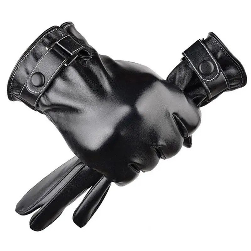 

652F Зимние кожаные перчатки Кожаные перчатки с полным пальцем Перчатка с флисовой подкладкой Водонепроницаемые перчатки с для и
