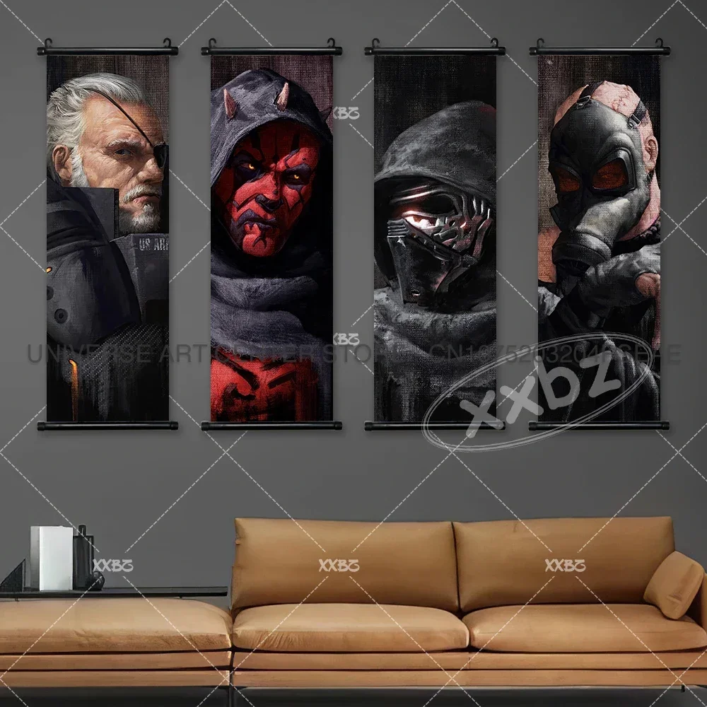 Star Wars Poster The Last Jedi Wall Art Luke Skywalker Scroll Picture Andor Ahsoka Hanging Painting Obi-Wan Kenobi Home Decor