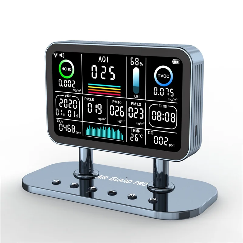 ABGN Tuya Wi-Fi Монитор качества воздуха 13 в 1, монитор качества воздуха, детектор углекислого газа, измерение температуры и влажности