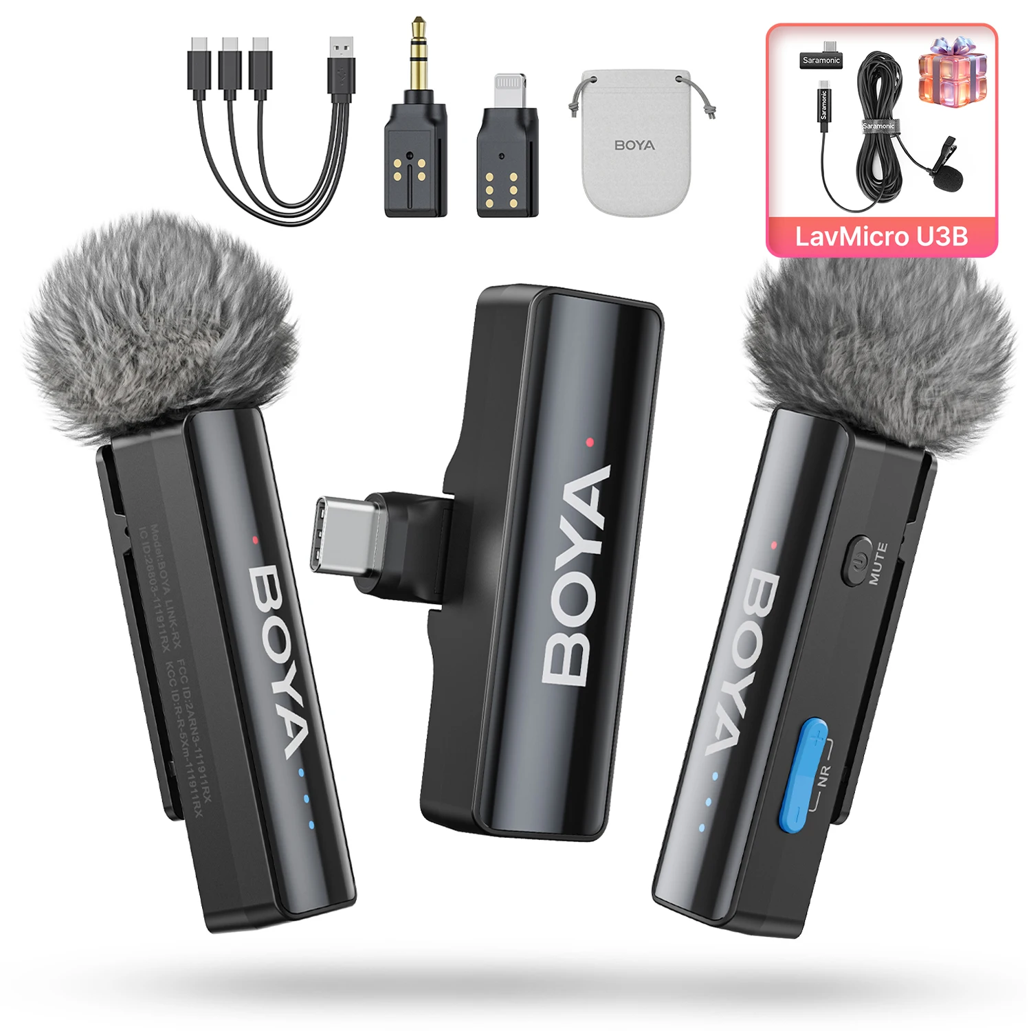BOYA BOYALINK A Wireless Lavalier Microphone for iPhone iPad Android Phones Type C DSLR Camera Youtube Live Streaming Recording