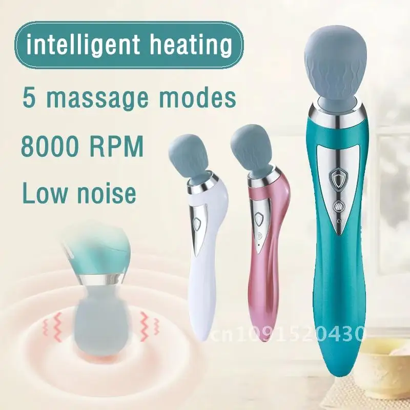 Heating Muscle Massage Gun Neck Back Cervical Facia Body High Frequency Vibrator Relaxation Electric Massager Appliance Portable