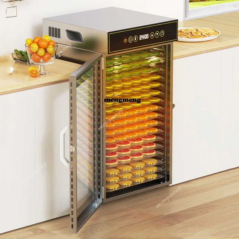 

18-уровневый дегидратор пищевых продуктов премиум-класса из нержавеющей стали для коммерческого и домашнего использования, регулируемая энергоэффективная сушка фруктов/мяса/травы