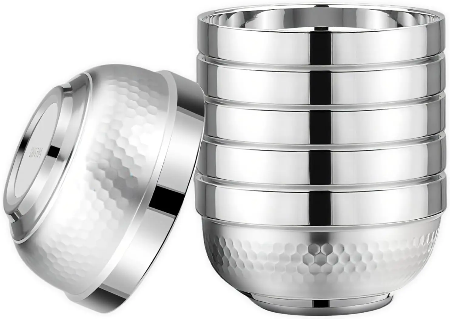 

Набор из 6 мисок из нержавеющей стали 18/8, 17 унций, с двойными стенками, термоизолированные, для супа, закусок, салатов, мороженого