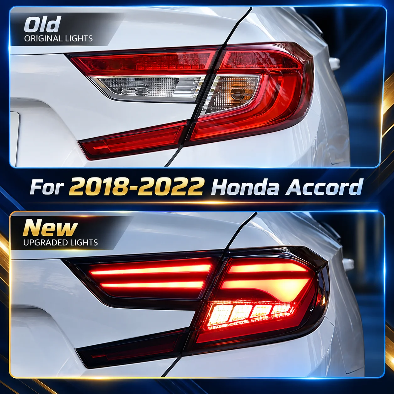 LED Rear Tail Lights Sequential Dynamic Turn Signal Brake Lamps For Honda Accord 10th Gen 2018‑2022 Car Replacement Taillights