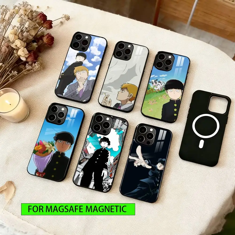 

Mob Psycho 100 Phone Case For iPhone17,16,15,14,13,12,11 Plus,Pro Magnetic For Magsafe Wireless Charging