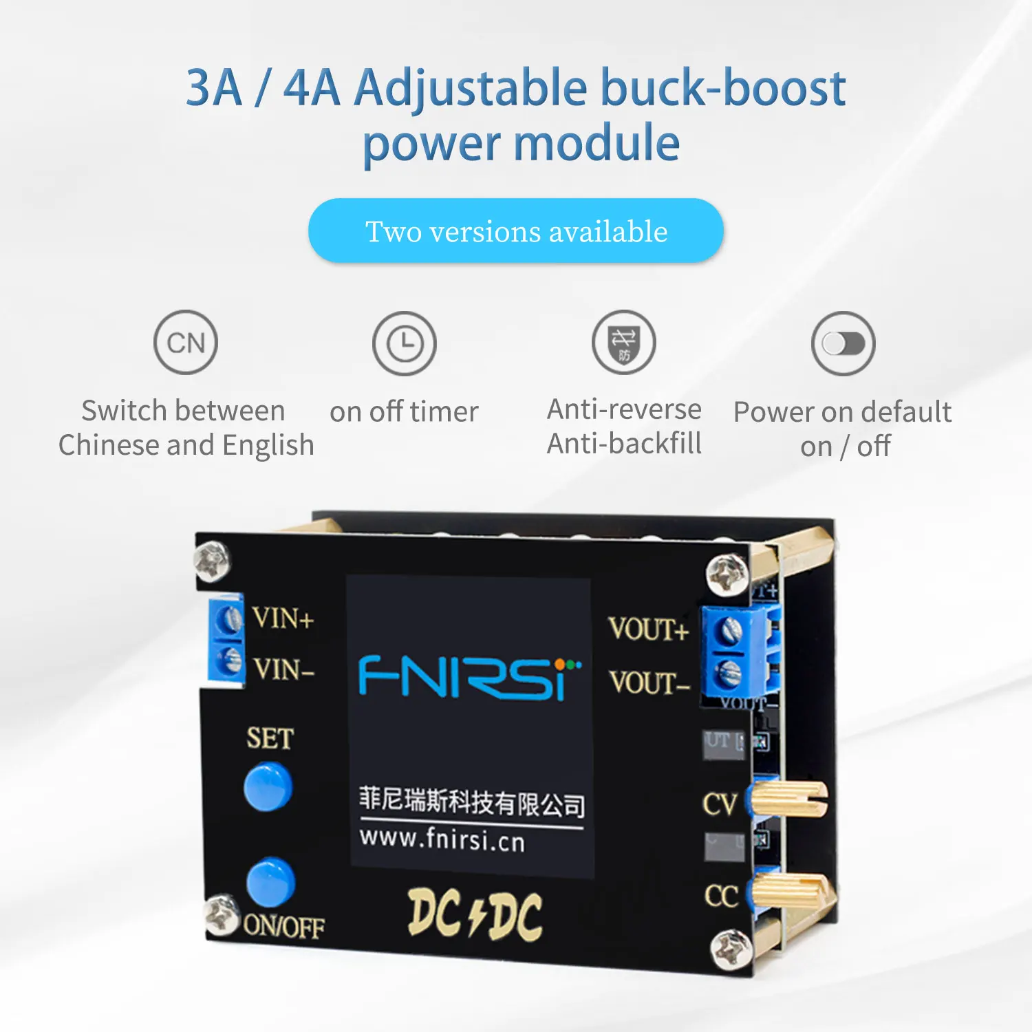 Automatische DC Boost/Down Converter Voedingsmodule CC CV 0.5-30V 3A 35W/4A 50W Verstelbare Voeding Voltmeter