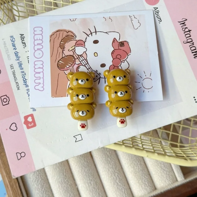 لطيف Rilakkuma دبوس الشعر الكرتون الجانب حافة الانفجارات كليب حلاوة فتاة إكسسوارات الشعر أدوات ماكياج هدية عيد ميلاد أنيمي المحيط