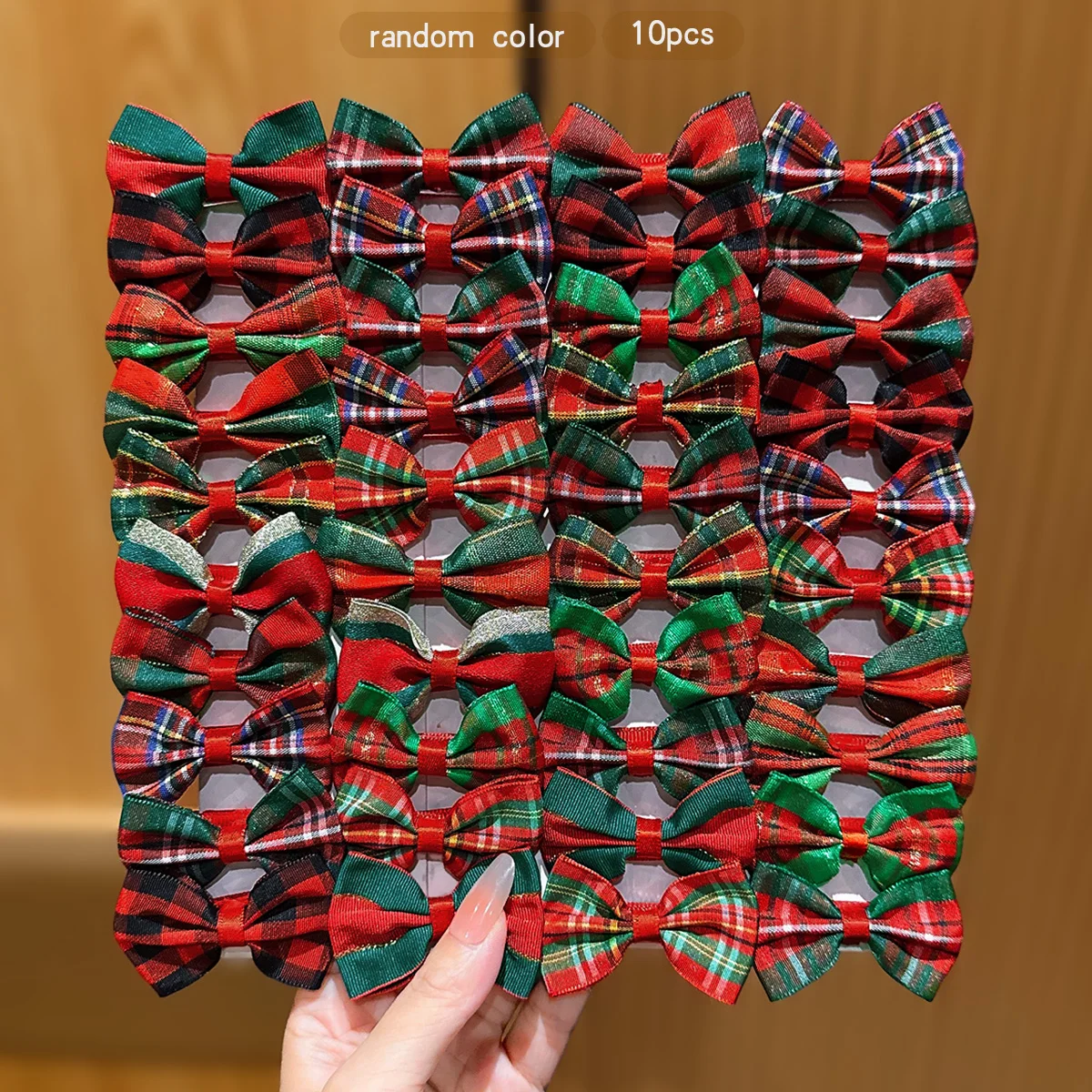 10 colors random red green hair accessories Christmas decoration bow hair clip