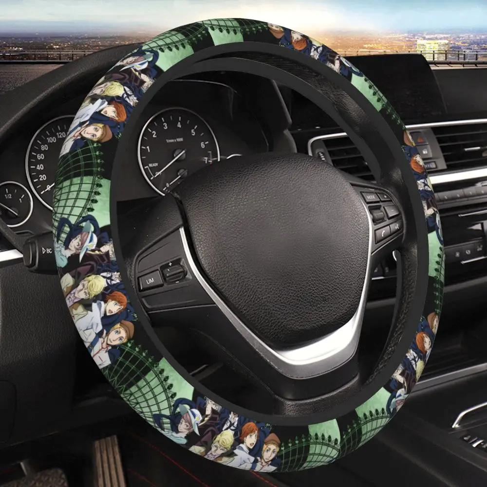 Anime Bungou Stray Dogs  Anime Steering Wheel Cover Universal 15 Inch Fun Car  Anti Fouling and Anti Slip Protective Cover