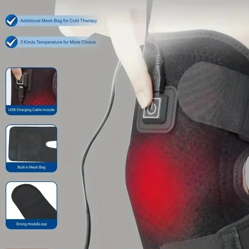 

Electric Knee Heating Pad Heated Knee Brace Support for Arthritis Joint Old Cold Leg Knee Warmer