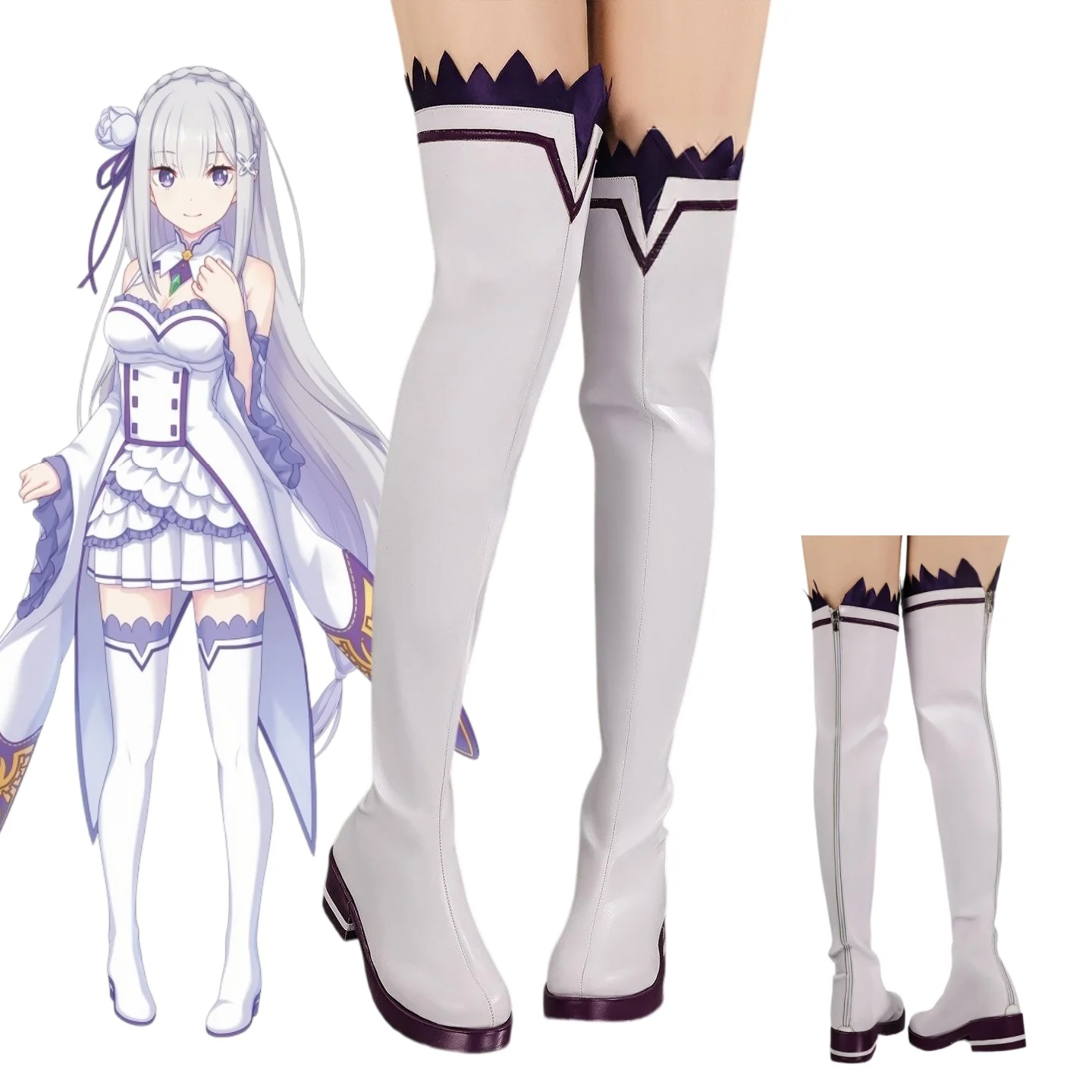 re-zero-starting-life-in-another-world-emilia-cosplay-shoe-accessories-props-anime-re-zero-emiria-woman-costume-matching-shoes