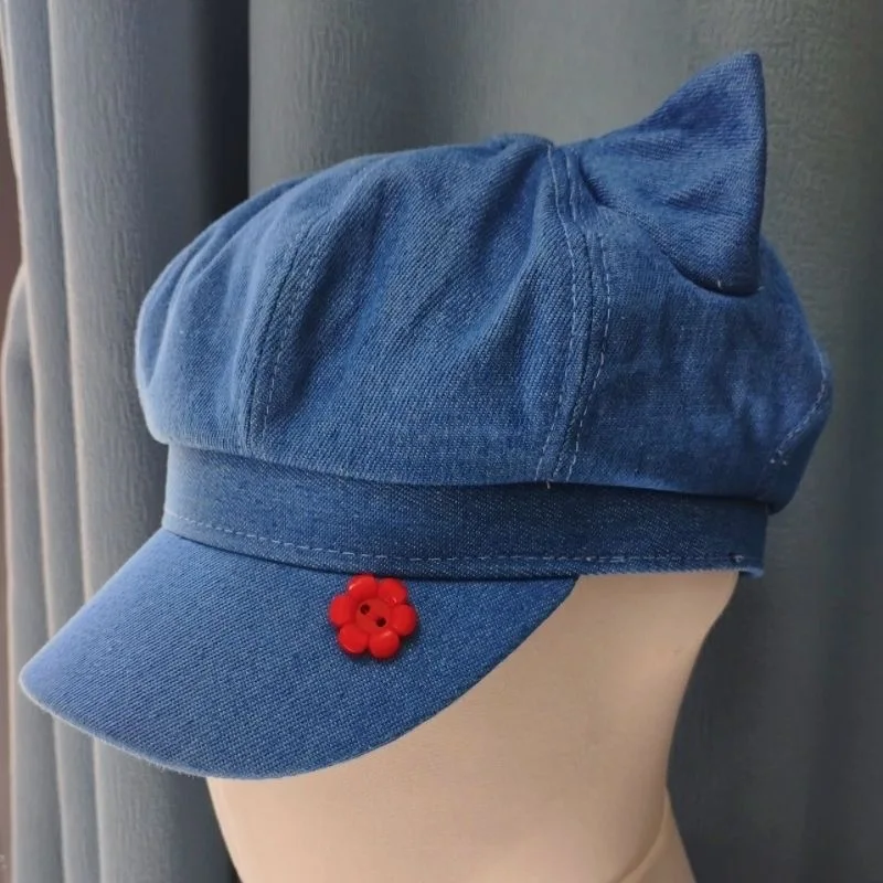 أنيمي لعبة الرعب Miside مجنون ميتا تأثيري لطيف القط الأذن الحلو مثمنة قبعة لعب الأدوار الأزرق قبعة النساء هالوين الدعائم الطرف