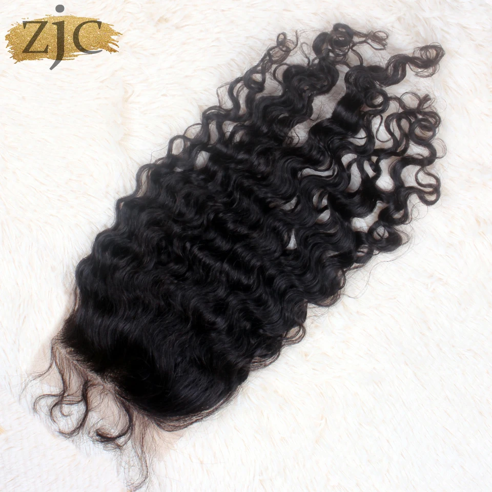 Water Wave HD Lace Closure With Baby Hair Pre-plucked Swiss Lace Brazilian Virgin Hair Wet and Wavy Top Closure 4x4 5x5