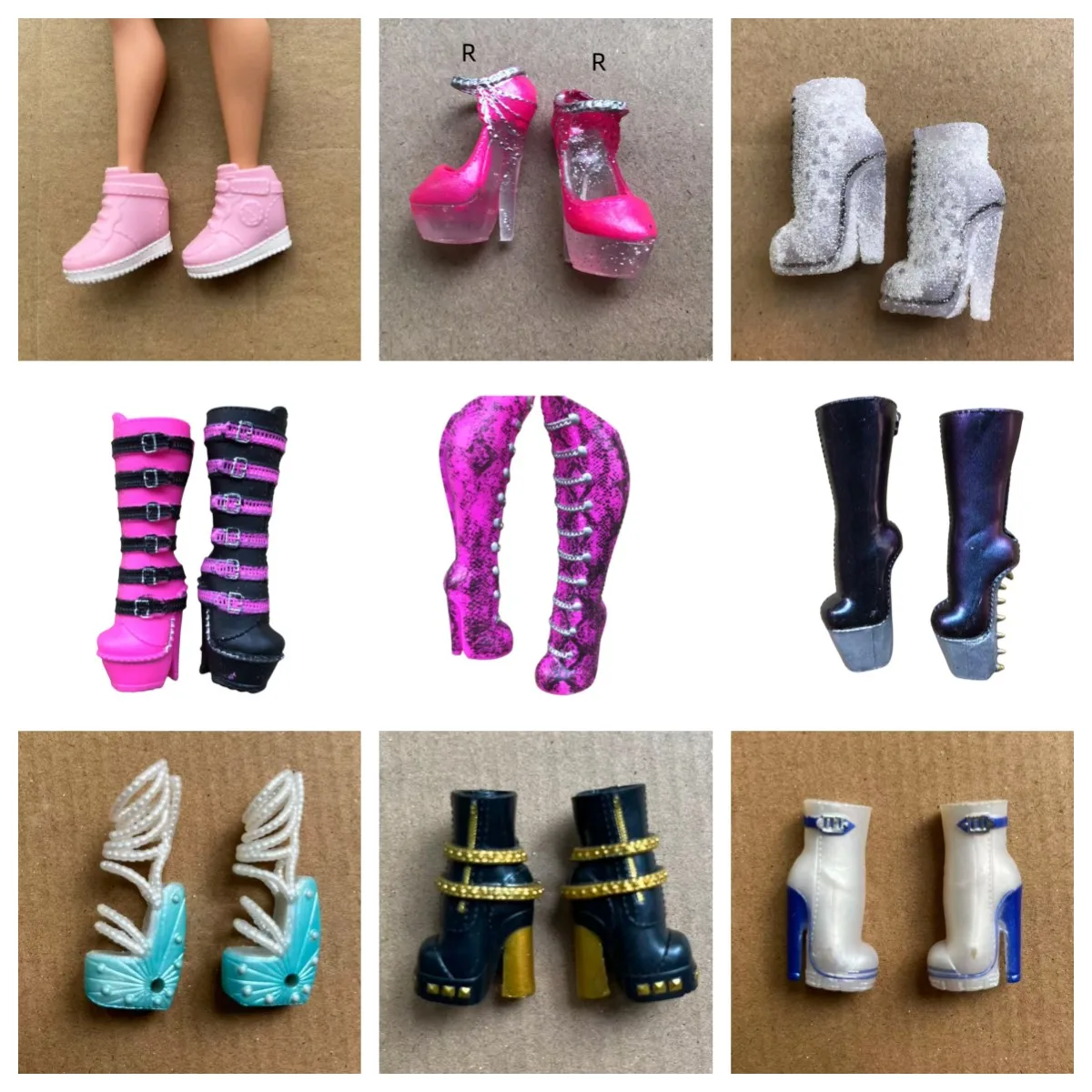 

Fashion Sister Doll Themed Footwear Set Sandals Boots Skating Shoes for 1/6 Female Doll Decorative Collection