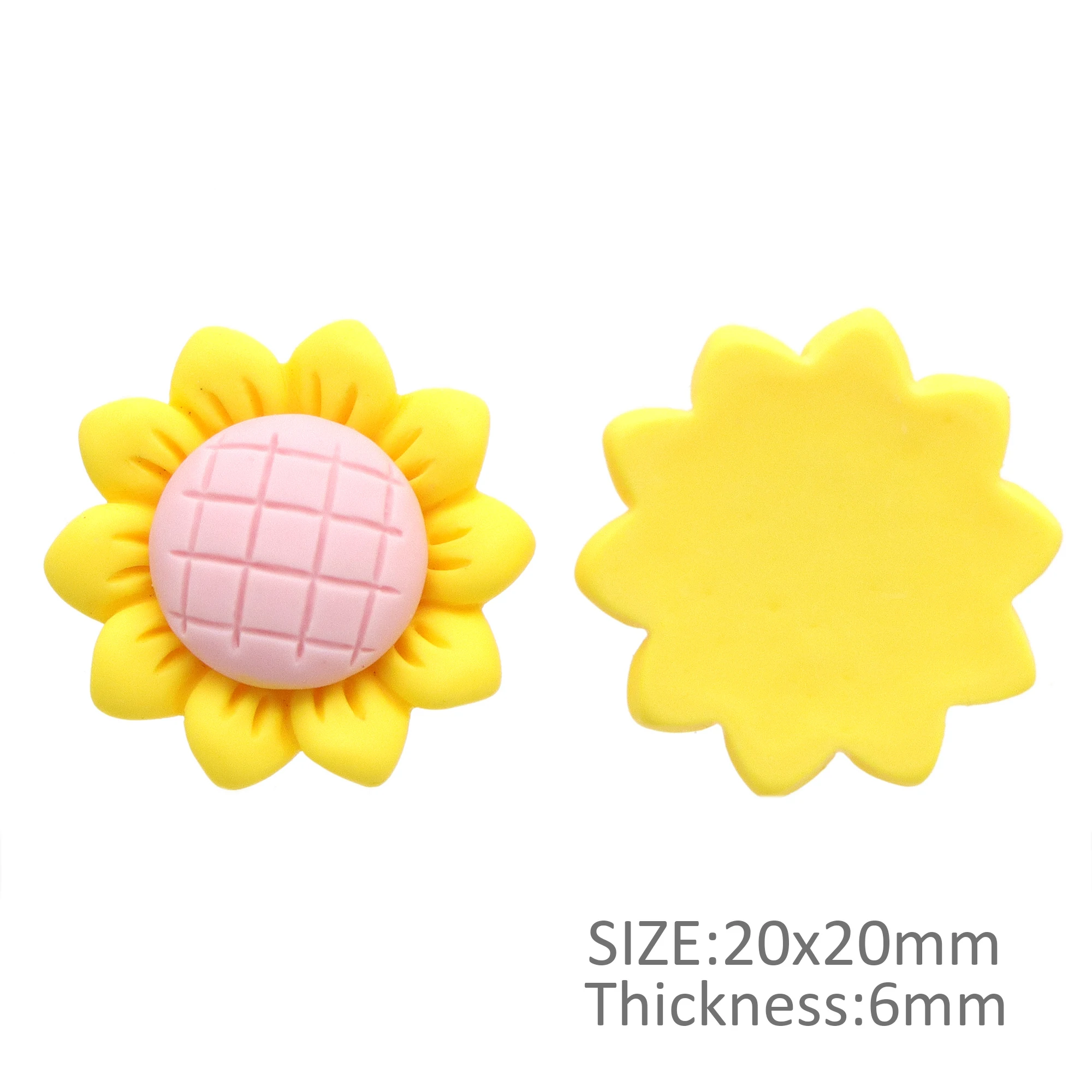 5Pcs Random Color 3D Resin Flower Donut Flatback Cabochon Scrapbook Kawaii DIY Embellishments Accessories Bow in the Center,5Yc2